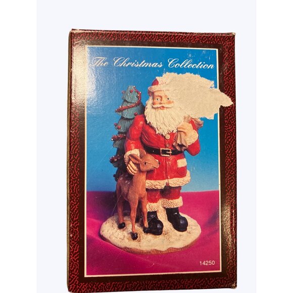 Youngs Christmas Santa Figurine With Deer and Tree - Picture 14 of 14